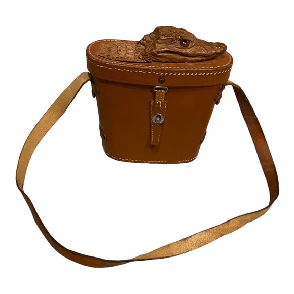 Vintage Binoculars Case Bag with Alligator head Made in Japan - Picture 3 of 7